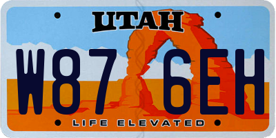 UT license plate W876EH