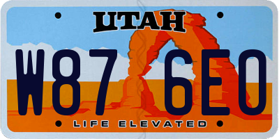UT license plate W876EO