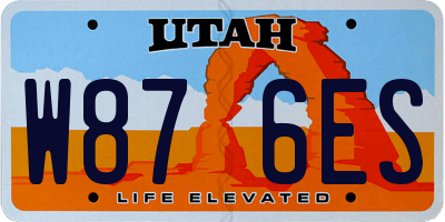 UT license plate W876ES
