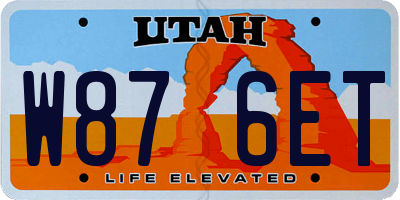 UT license plate W876ET