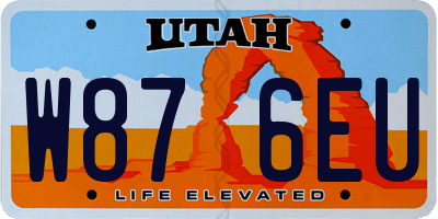 UT license plate W876EU