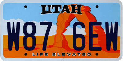 UT license plate W876EW