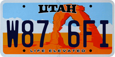 UT license plate W876FI