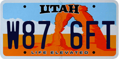 UT license plate W876FT