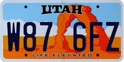 UT license plate W876FZ