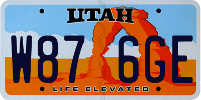 UT license plate W876GE