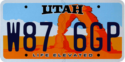 UT license plate W876GP