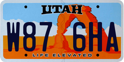 UT license plate W876HA