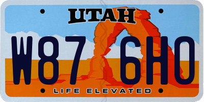UT license plate W876HO