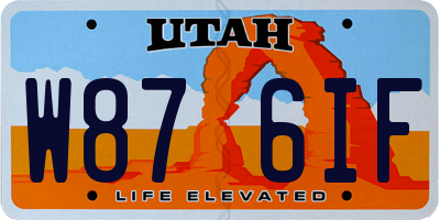 UT license plate W876IF