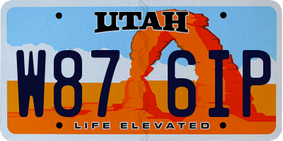 UT license plate W876IP