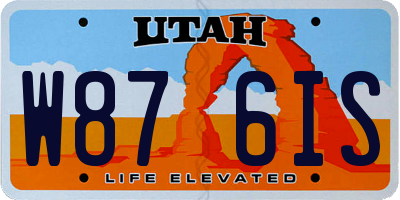 UT license plate W876IS