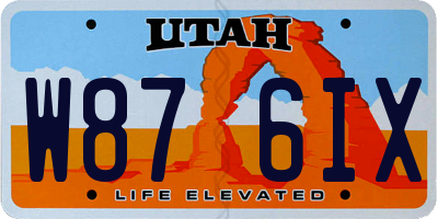 UT license plate W876IX