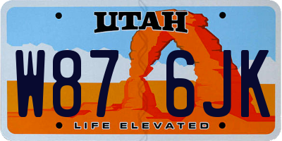 UT license plate W876JK