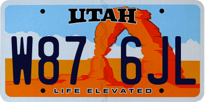 UT license plate W876JL