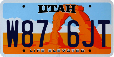 UT license plate W876JT