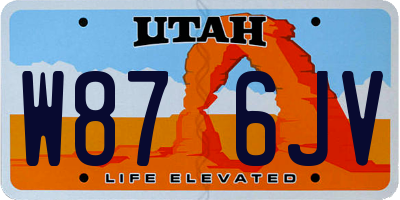 UT license plate W876JV