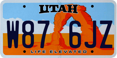 UT license plate W876JZ