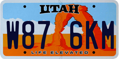 UT license plate W876KM