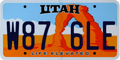 UT license plate W876LE