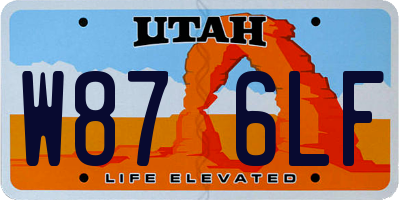 UT license plate W876LF
