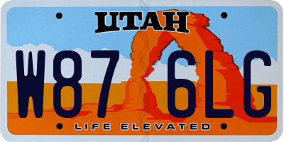 UT license plate W876LG