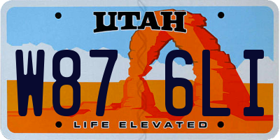 UT license plate W876LI