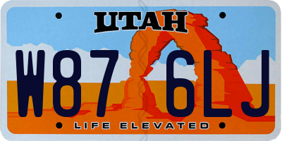 UT license plate W876LJ