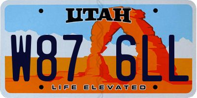UT license plate W876LL