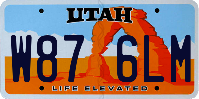 UT license plate W876LM