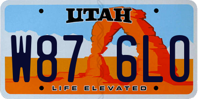 UT license plate W876LO