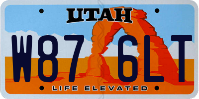 UT license plate W876LT