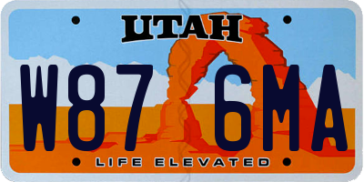 UT license plate W876MA