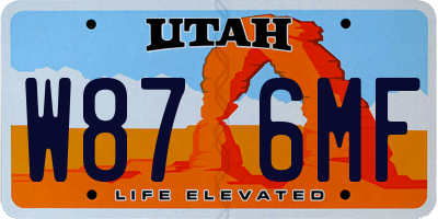 UT license plate W876MF