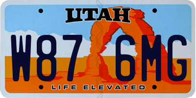 UT license plate W876MG