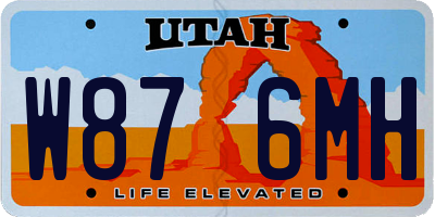 UT license plate W876MH