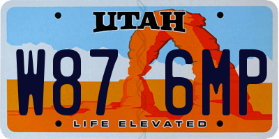 UT license plate W876MP