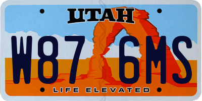 UT license plate W876MS