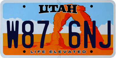 UT license plate W876NJ