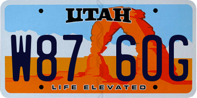 UT license plate W876OG