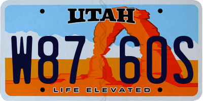 UT license plate W876OS