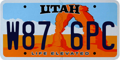 UT license plate W876PC