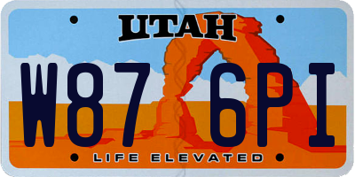UT license plate W876PI