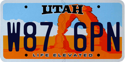 UT license plate W876PN
