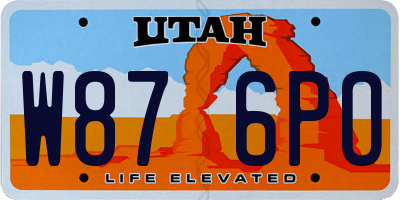 UT license plate W876PO