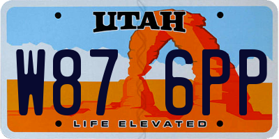 UT license plate W876PP