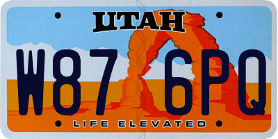 UT license plate W876PQ