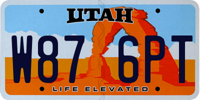 UT license plate W876PT