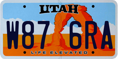 UT license plate W876RA