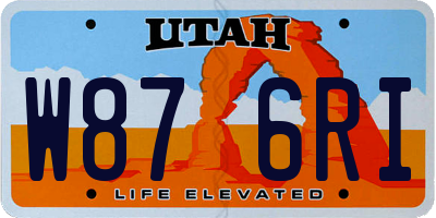 UT license plate W876RI